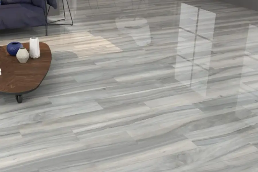 Plank flooring laid over a repaired subfloor